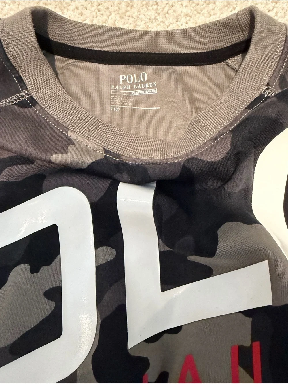 NWOT Polo Ralph Lauren boys knit gray camo sweatshirt size 7